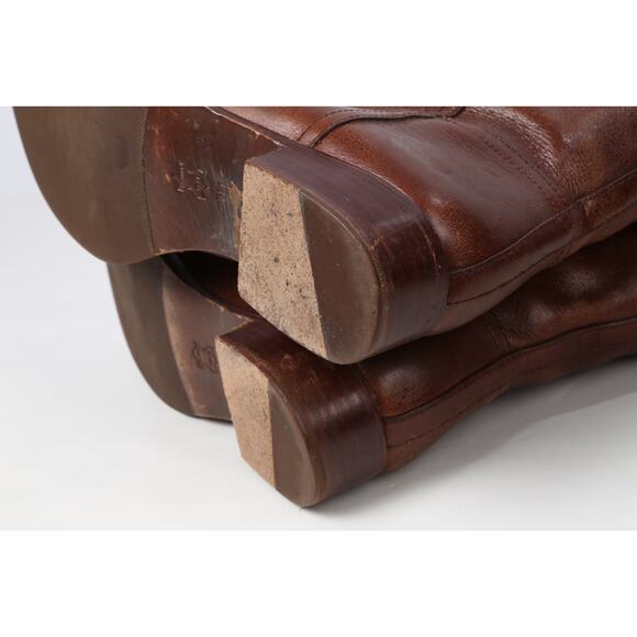 TORY BURCH Kiernan Riding Brown Leather Logo Knee High Boots Size 7M - Picture 14 of 16